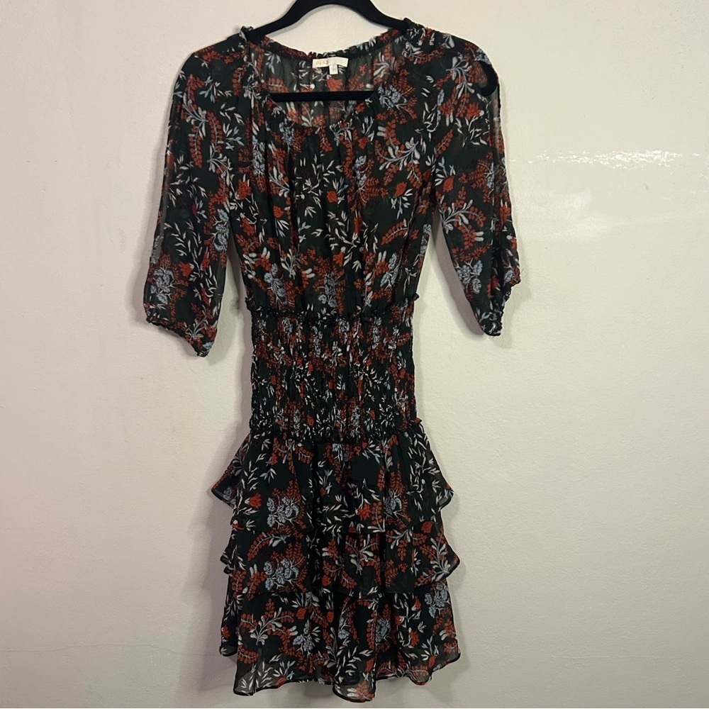 Maje Romeane Floral Print Ruffle Dress - Picture 3 of 12